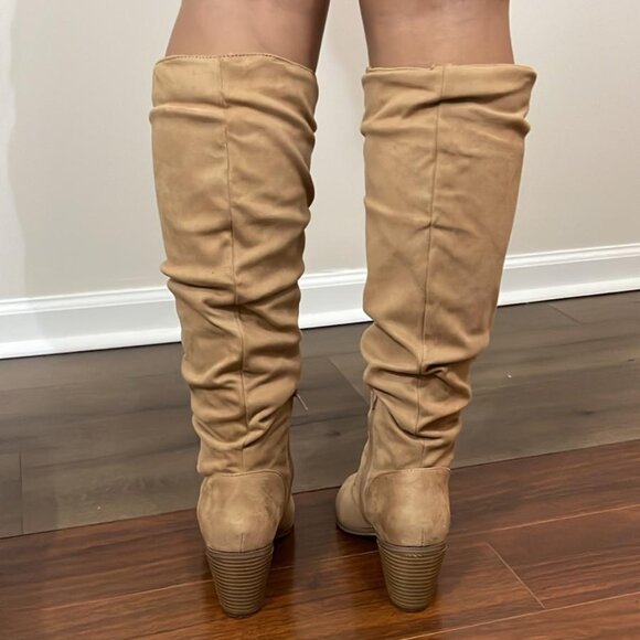 Tan Slouchy Knee-High Boots – Size 6.5, Stylish & Comfy - Picture 3 of 5